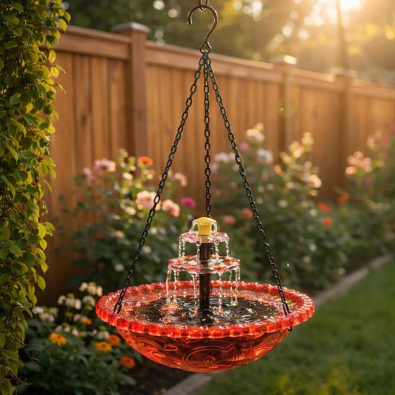 🔥💐SPRING DAY SALE- ONLY 💲32.99!⚡50K+ SOLD!🐦Solar Cascade Hanging Bird Bath Fountain