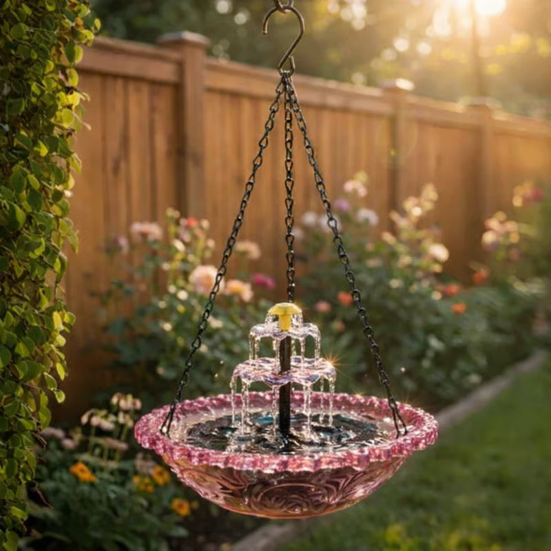 🔥💐SPRING DAY SALE- ONLY 💲32.99!⚡50K+ SOLD!🐦Solar Cascade Hanging Bird Bath Fountain