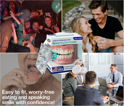 🔥Limited Time 50% OFF： 2nd ltem 60% Off🔥Acezozla® Medical Full Denture with Strong Suction ✅ Made and Shipped from the USA🍀