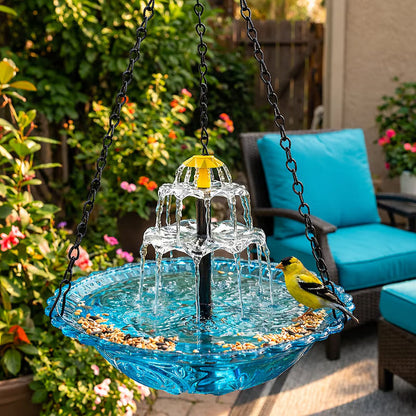 🔥💐SPRING DAY SALE- ONLY 💲32.99!⚡50K+ SOLD!🐦Solar Cascade Hanging Bird Bath Fountain
