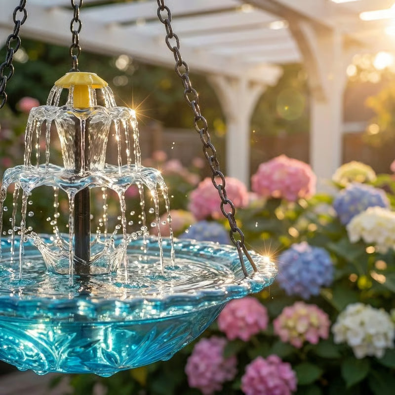 🔥💐SPRING DAY SALE- ONLY 💲32.99!⚡50K+ SOLD!🐦Solar Cascade Hanging Bird Bath Fountain