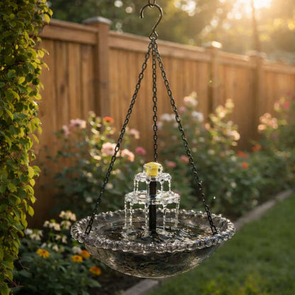 🔥💐SPRING DAY SALE- ONLY 💲32.99!⚡50K+ SOLD!🐦Solar Cascade Hanging Bird Bath Fountain