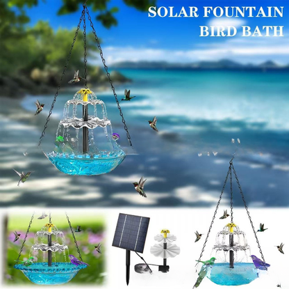 🔥💐SPRING DAY SALE- ONLY 💲32.99!⚡50K+ SOLD!🐦Solar Cascade Hanging Bird Bath Fountain
