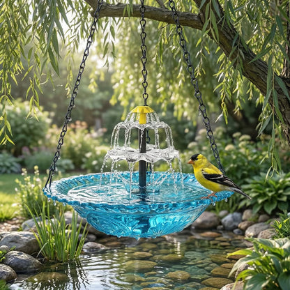 🔥💐SPRING DAY SALE- ONLY 💲32.99!⚡50K+ SOLD!🐦Solar Cascade Hanging Bird Bath Fountain