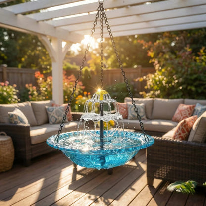 🔥💐SPRING DAY SALE- ONLY 💲32.99!⚡50K+ SOLD!🐦Solar Cascade Hanging Bird Bath Fountain